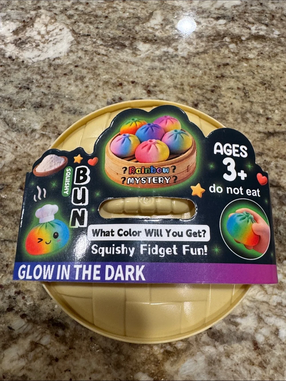 Rainbow Mystery Squishy Fidget Bun - Glow in the Dark unbranded